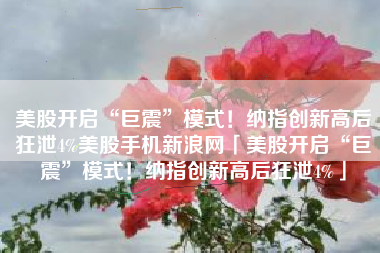 美股开启“巨震”模式！纳指创新高后狂泄4%美股手机新浪网「美股开启“巨震”模式！纳指创新高后狂泄4%」