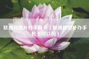 联通异地补办手机卡（联通异地补办手机卡可以吗）