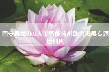 固安县举办AI人工智能技术助力发展专题培训班