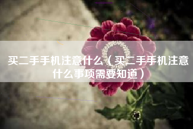 买二手手机注意什么（买二手手机注意什么事项需要知道）