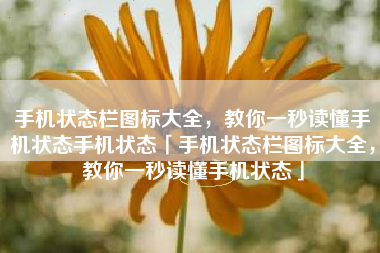 手机状态栏图标大全，教你一秒读懂手机状态手机状态「手机状态栏图标大全，教你一秒读懂手机状态」