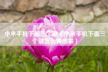 小米手机下面三个键（小米手机下面三个键怎么弄出来）