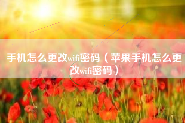 手机怎么更改wifi密码（苹果手机怎么更改wifi密码）