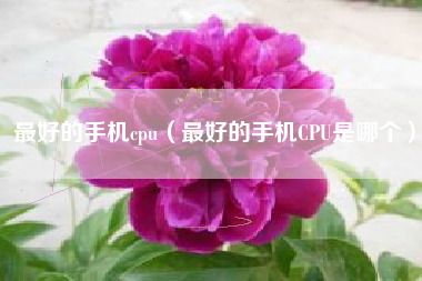 最好的手机cpu（最好的手机CPU是哪个）